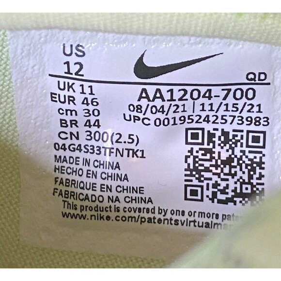 Nike Mens Pole Vault Elite Track Field Spikes AA1204-700 Neon Yellow Size 12 - Picture 10 of 10